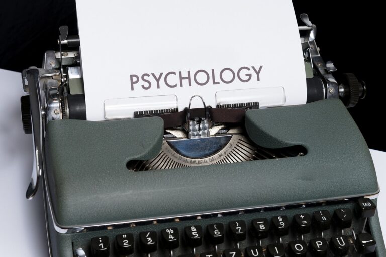 Typewriter with "psychology" inscribed on the paper